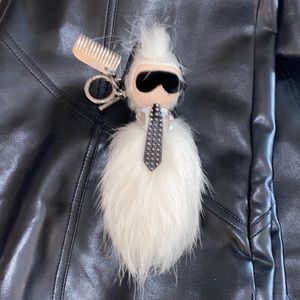 FENDI Karlito Mink Keychain Bag Charm